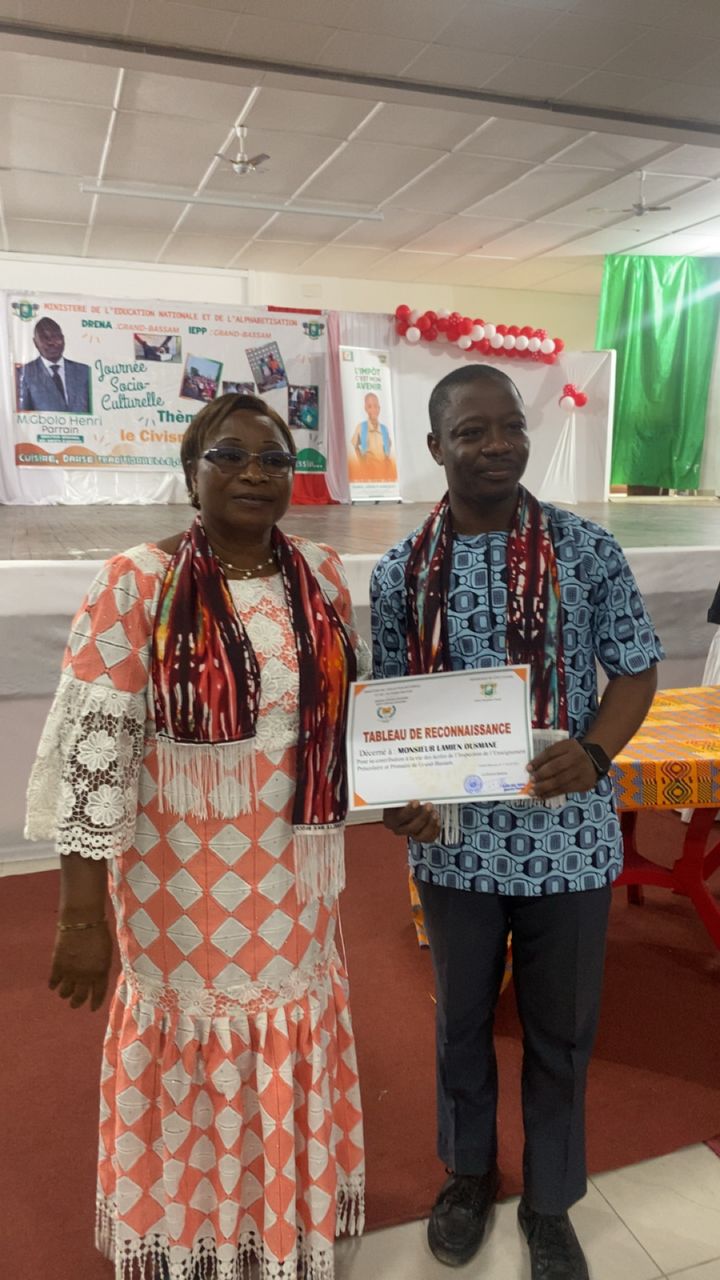 Tableau de reconnaissance de l'IEP GRAND BASSAM